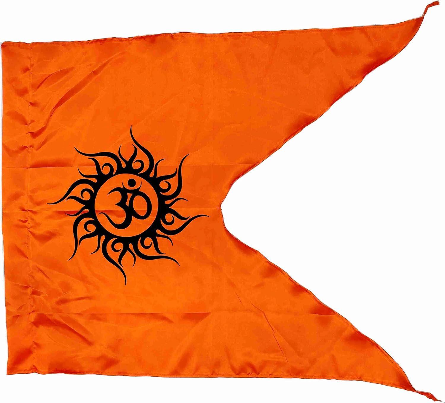 Poveria Aum Printed Flag Saffron (kesariya), Orange Color Flag Bhagwa dhwaj for Temple, House & Religious etc Purpose (30 * 40 inches)